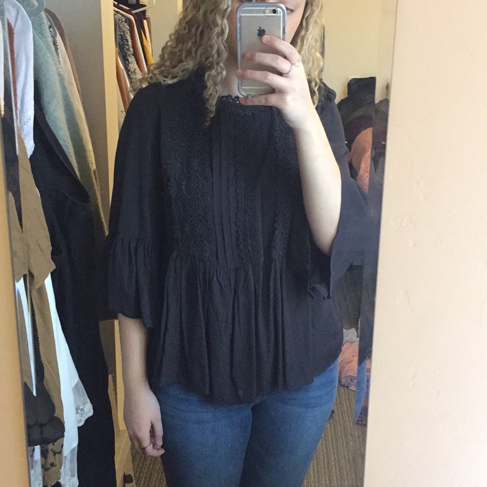Dark grey Target top with embroidered